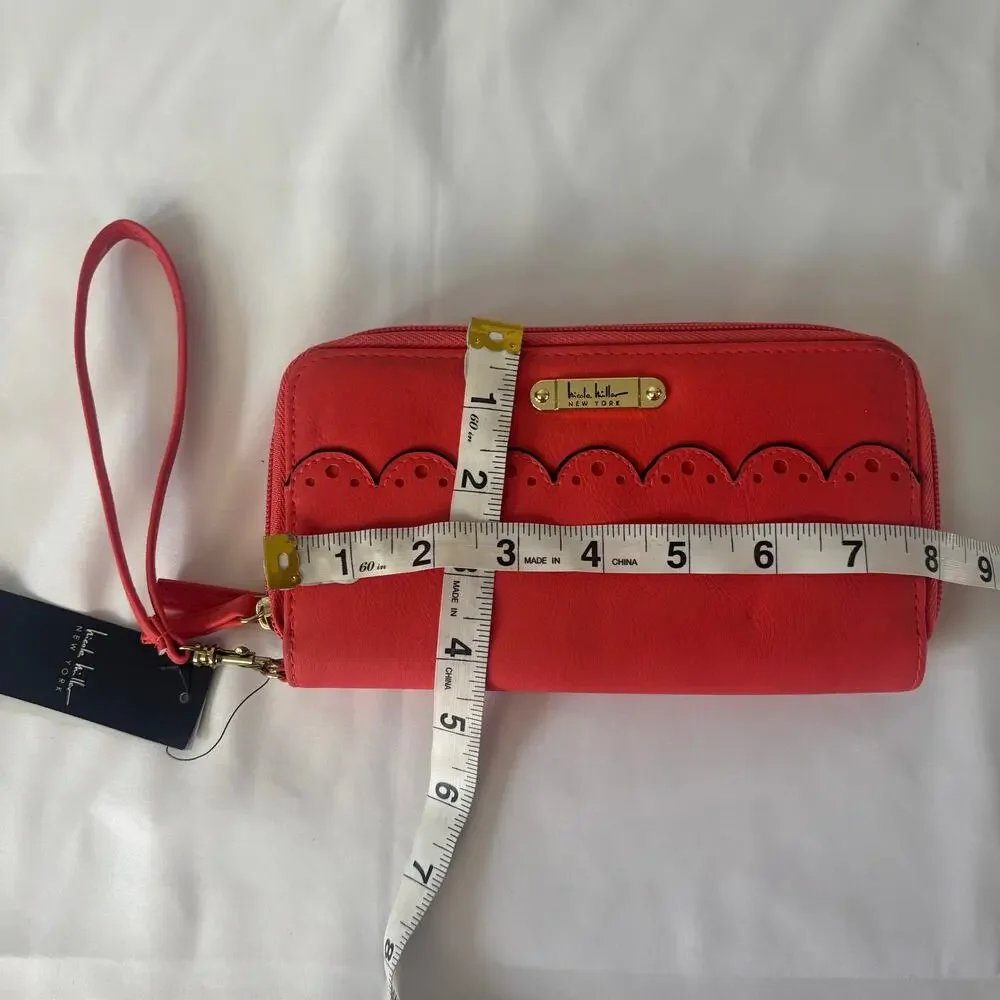 Nicole Miller Poppy Red Wristlet Zip Wallet Clutch NWT NY8605 - Picture 11 of 11